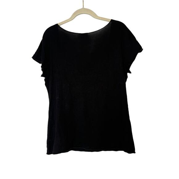 Armani Collezioni Black Short Sleeve V Neck Blouse Size 12 - Picture 4 of 4